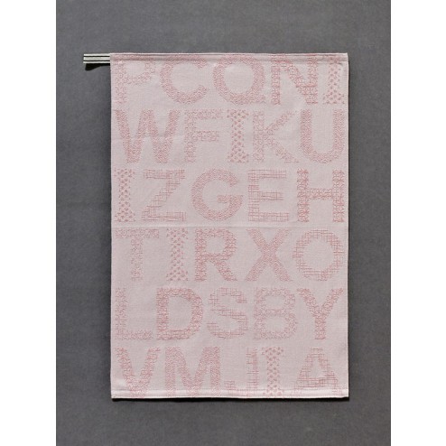 ILARIA.I ABC KEUKENHANDDOEK ROZE cm 60 x 42 