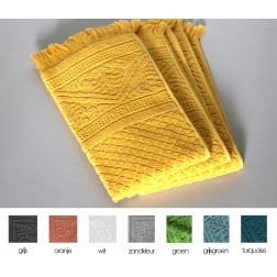 VIVARAISE ZOE GASTENHANDDOEK TOURNESOL SET VAN ZES cm 30 x 50