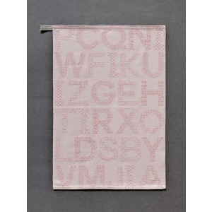 ILARIA.I ABC KEUKENHANDDOEK ROZE cm 60 x 42 