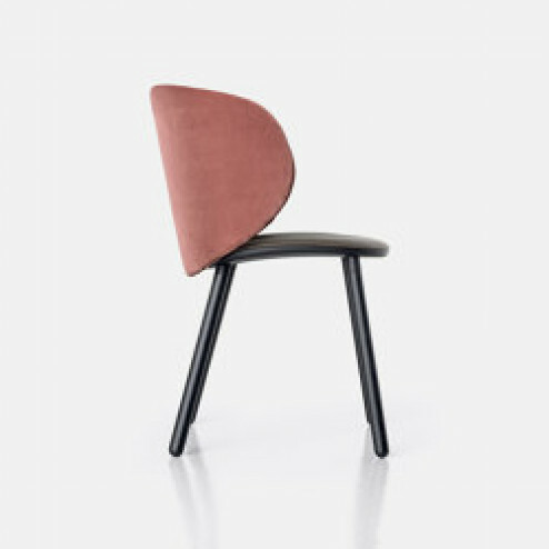 Kristalia armchair Dua - sleepoot zwart + stof regal