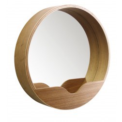 ZUIVER ROUND WALL SPIEGEL HOUT SMALL cm dia40 x 8