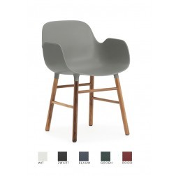 NORMANN COPENHAGEN FORM ARMSTOEL WALNOOT POTEN SET VAN 2 cm 52 x 56 x h78