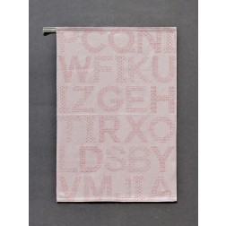 ILARIA.I ABC KEUKENHANDDOEK ROZE cm 60 x 42 