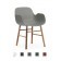 NORMANN COPENHAGEN FORM ARMSTOEL WALNOOT POTEN SET VAN 2 cm 52 x 56 x h78